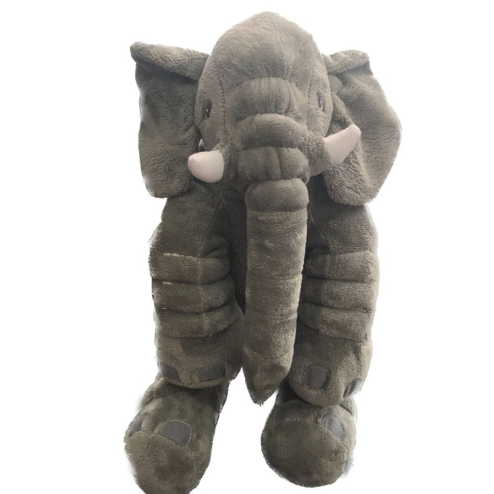 Unbranded Stuffed Gray Elephant Plush No Tush Tag 12" Tall - Picture 5 of 8